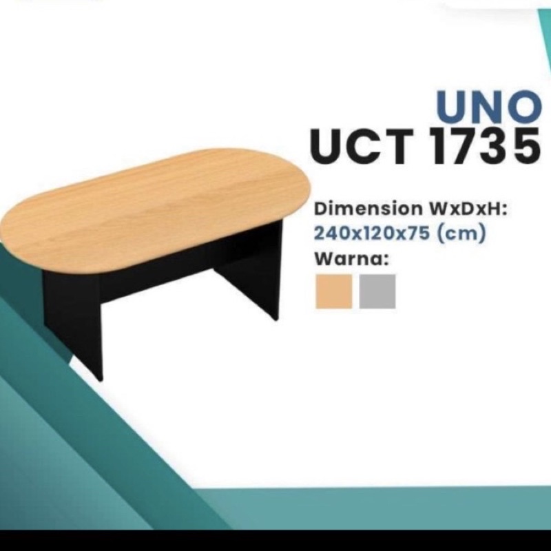 meja meeting oval meja rapat uno meja rapat oval 2.4 meter ready makassar murah promo