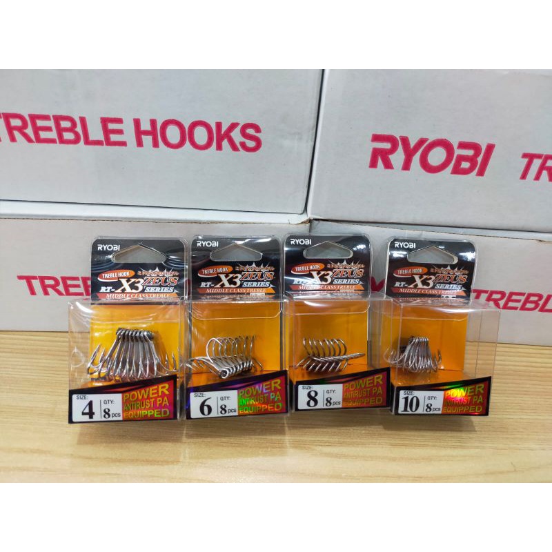 Mata Kail pancing Treble Hook Ryobi Zeus No. 4,6,8,10