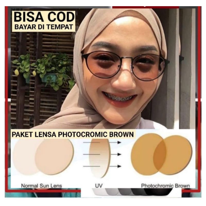 Frame kacamata Lensa photobrown kode 9614