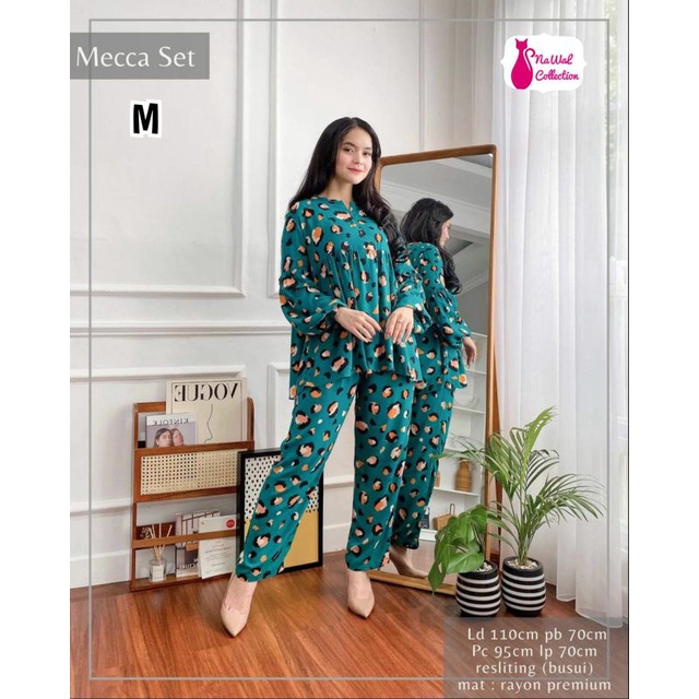 SETELAN RAYON PREMIUM MOTIF MECCA SET BEST SELLER ORI BY NAWAL