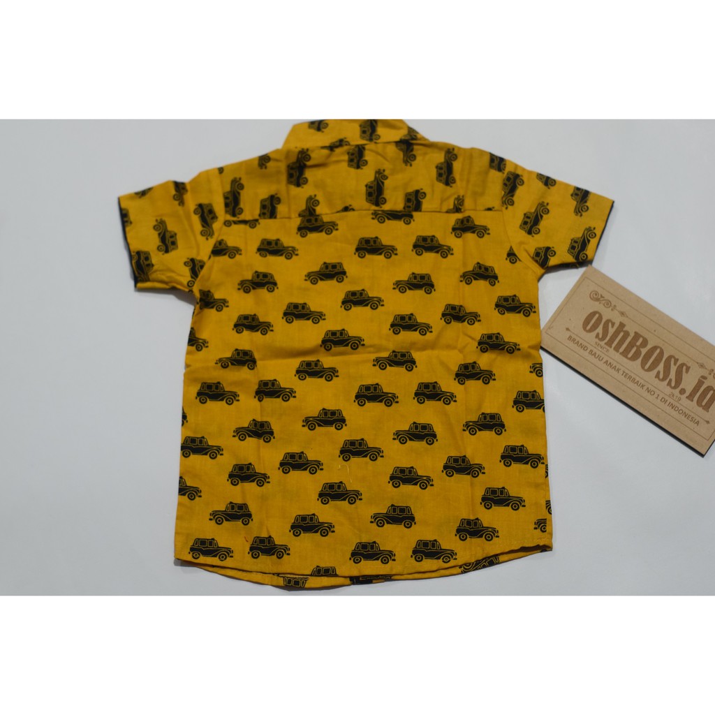 COD TERLARIS KEMEJA KOKO ANAK MOBIL KUNING usia 1-4 tahun-2