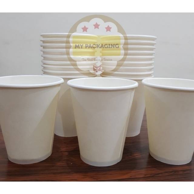 Paper Cup 8oz polos 50pcs Gelas Kertas Kopi Tahan Panas 240ml Coffee 8 oz