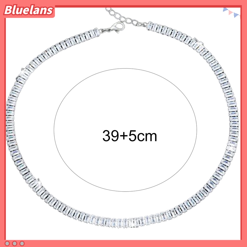 Bluelans Kalung Choker Adjustable Hias Cubic Zirconia Untuk Pernikahan