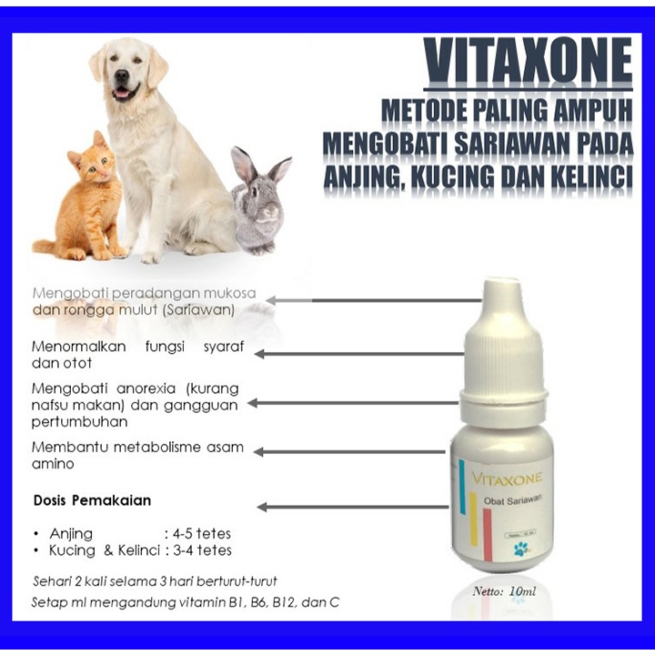 VITAXOVE-OBAT SARIAWAN KUCING DAN ANJING-OBAT RADANG-MENAMBAH NAFSU MAKAN-