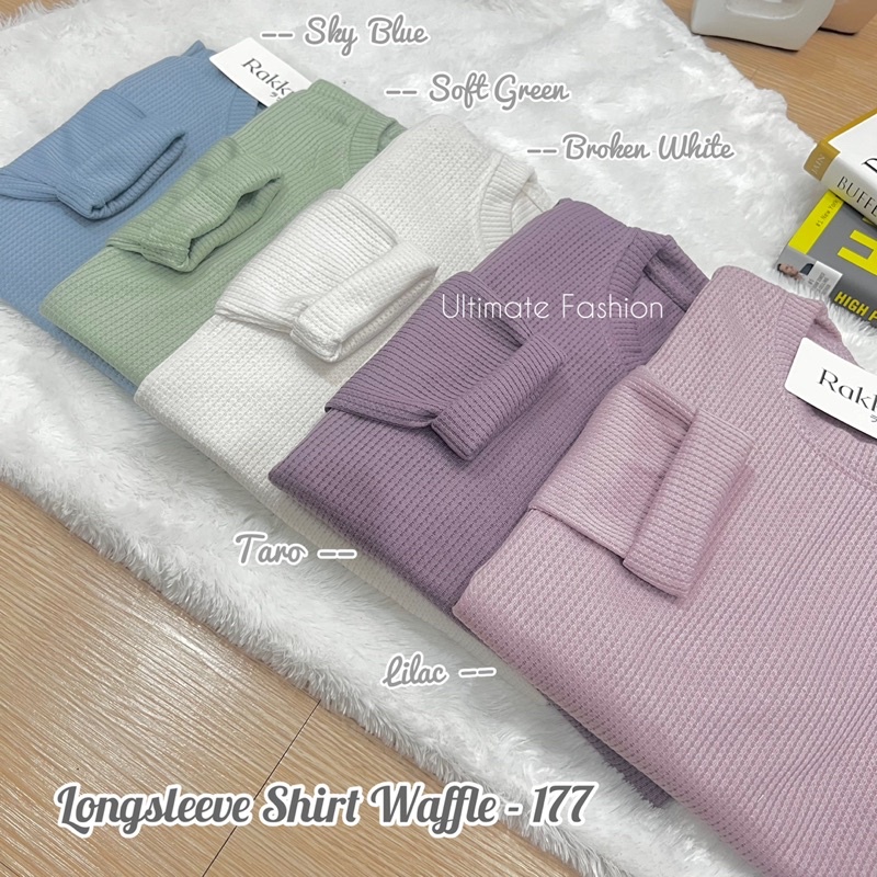 Basic Longsleeve Shirt Waffle 177 - Kaos Waffle Lengan Panjang Premium - Inner