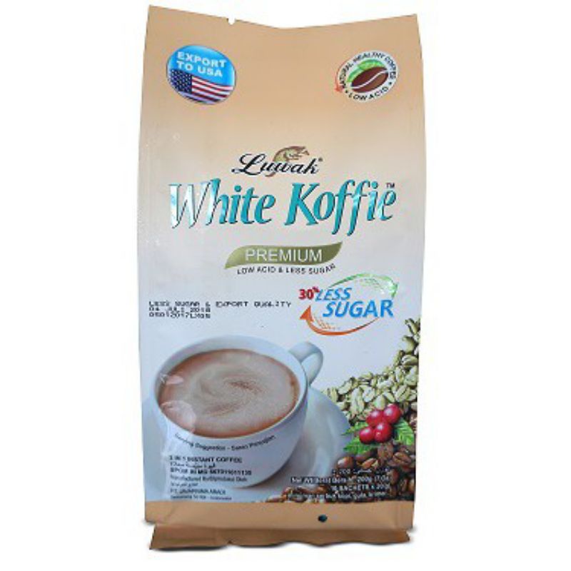 

LUWAK WHITE COFFE LESS SUGAR ECER 1PCS