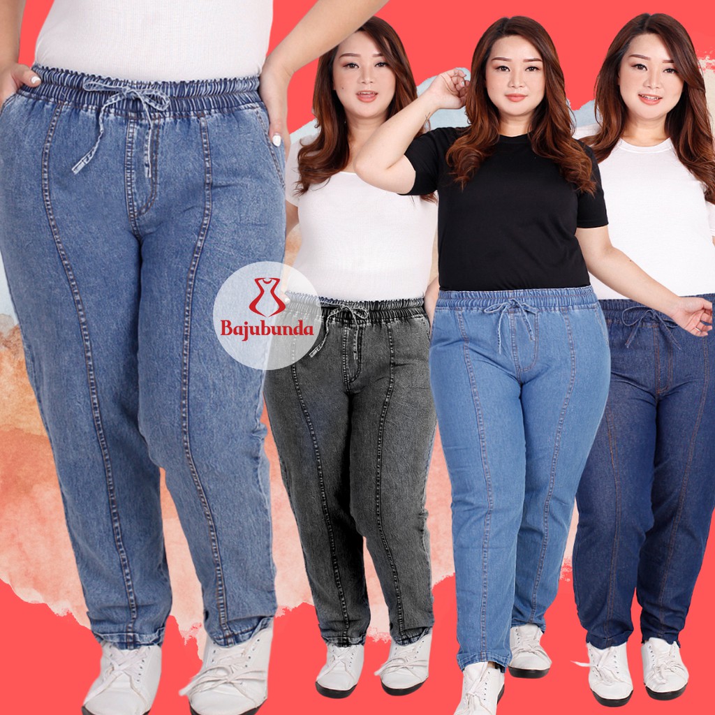  CELANA  BAGGY  JEANS  WANITA JUMBO  BIG SIZE PANTS CELANA  