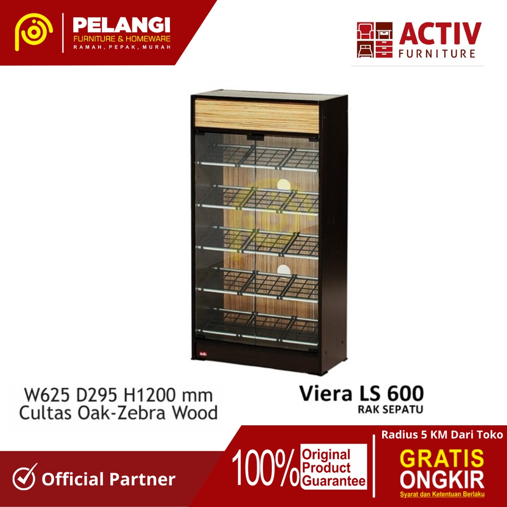 Rak Sepatu Activ Viera LS 600 | Lemari Sepatu | Rak Sepatu Kaca | Rak Sepatu | Rak Sepatu Minimalis