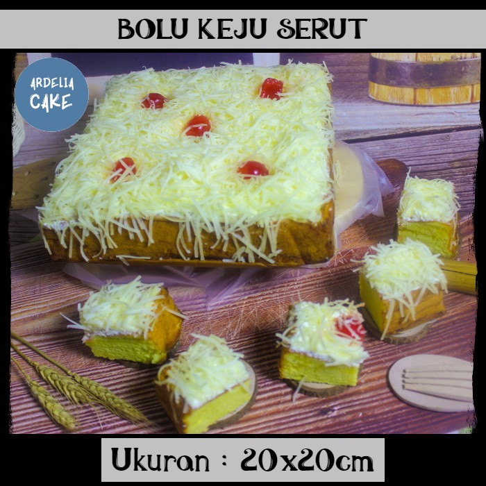 

Bolu Keju Serut 20x20cm / Bolu Keju PREMIUM / Kue Bolu Lembut dan Enak