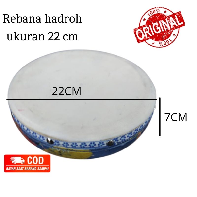 Rebana hadroh kotek rebana  uk 22 cm kompang tanpa kencer