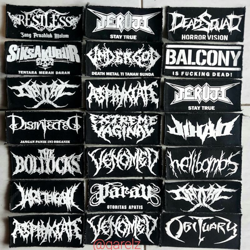 EMBLEM MUSIK EMBLEM METAL EMBLEM CELANA EMBLEM PUNK BACKPACTH PUNGGUNG EMBLEM PUNGGUNG PACTH BORDIR 