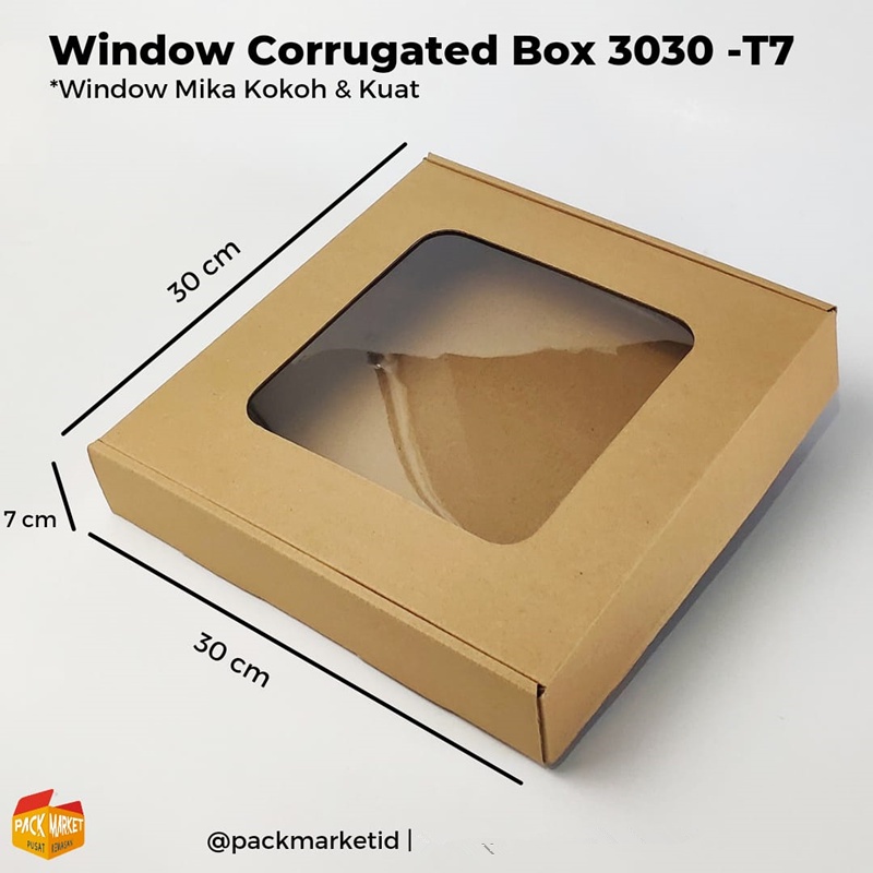 

Window Corrugated Box 30x30-T7 cm (Min pembelian 2pc) / kemasan kado / hampers box