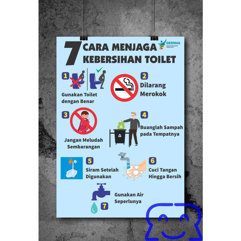 

Poster Jaga Kebersihan Toilet / Kamar Mandi di Rumah, Sekolah, Kantor