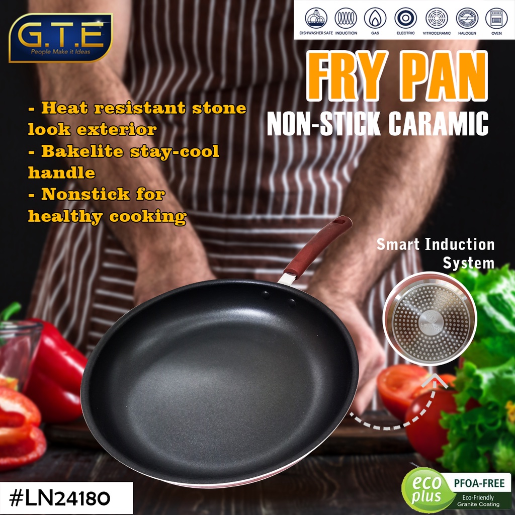 GTE | Teflon keramik sistem Kompor Induksi Frypan 24cm | Fry Pan Anti Lengket Penggorengan 24cm