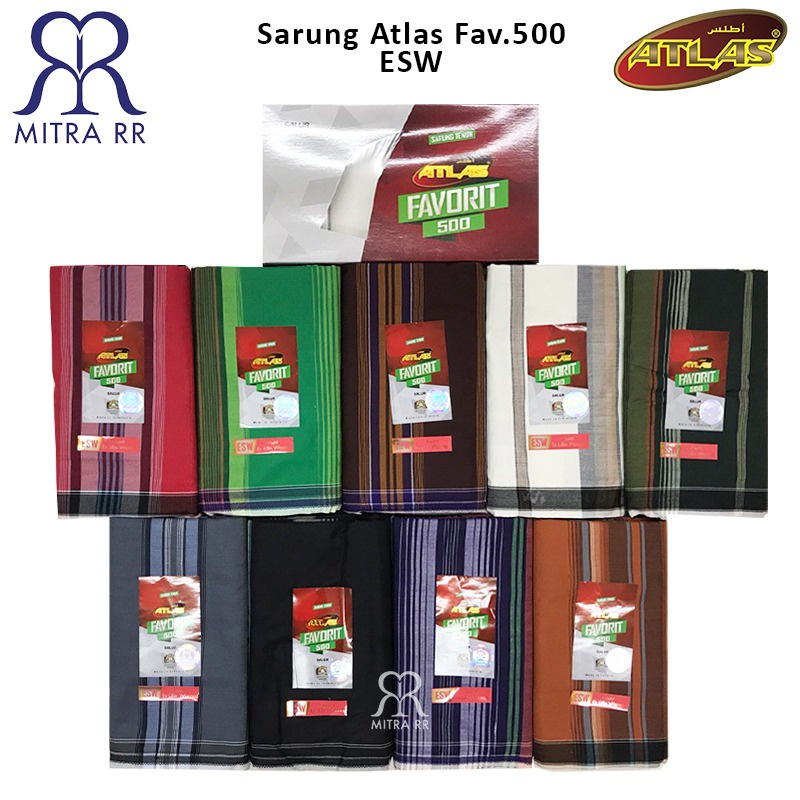 Sarung Atlas Favorit 500 ESW  Es Lilin Warna Salur Sarung Dewasa MDS Madras Horizontal