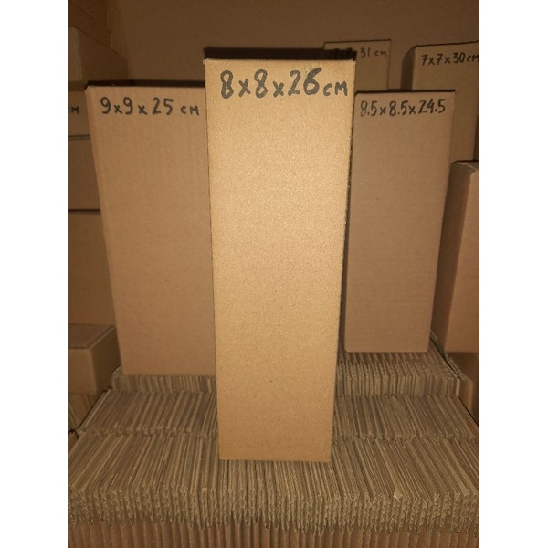 

Kardus 8x8x26 cm baru polos luar dalam