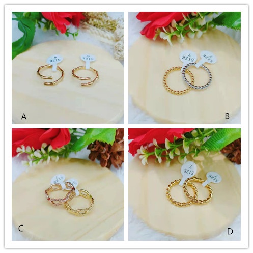 Cincin Titanium Polos Perhiasan Fashion A-C