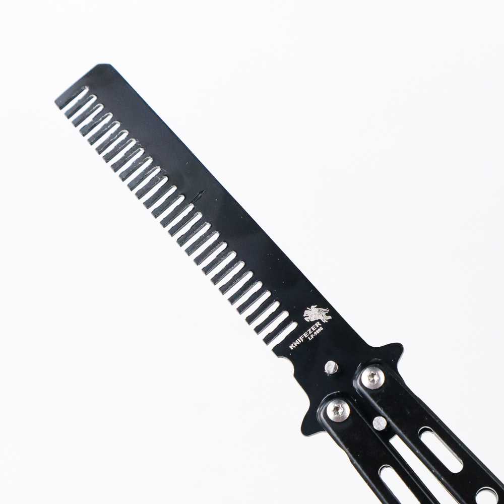 Sisir Lipat Besi Butterfly Sisir Rambut Pria Wanita Balisong Training Knife CS GO KNIFEZER