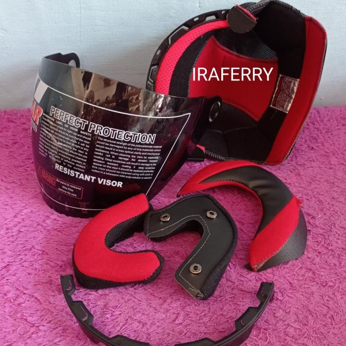 Paket komplit busa helm NHK PREDATOR dan kaca visor helm warna hitam