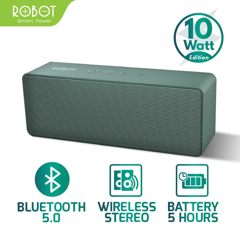 Speaker Bluetooth Robot RB420 Bluetooth 5.0 TWS Portable Audio Wireless Super Bass Mini Stereo Original - Garansi 1 Tahun-RB420 Green 10 Watt