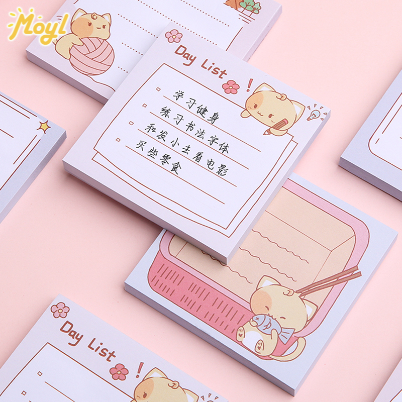 [Ready Stock] Korean Creative Cute Sticky Note Girl Notepad Notes Office Guestbook Memo