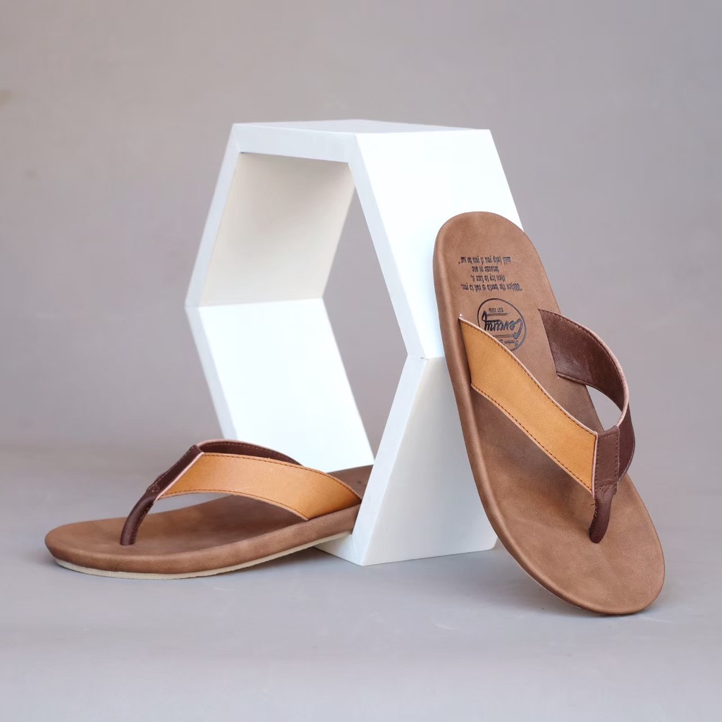 Sandal Kulit Pria Jepit Original Cevany Sendal Japit Cowok Casual Terlaris Distro 07