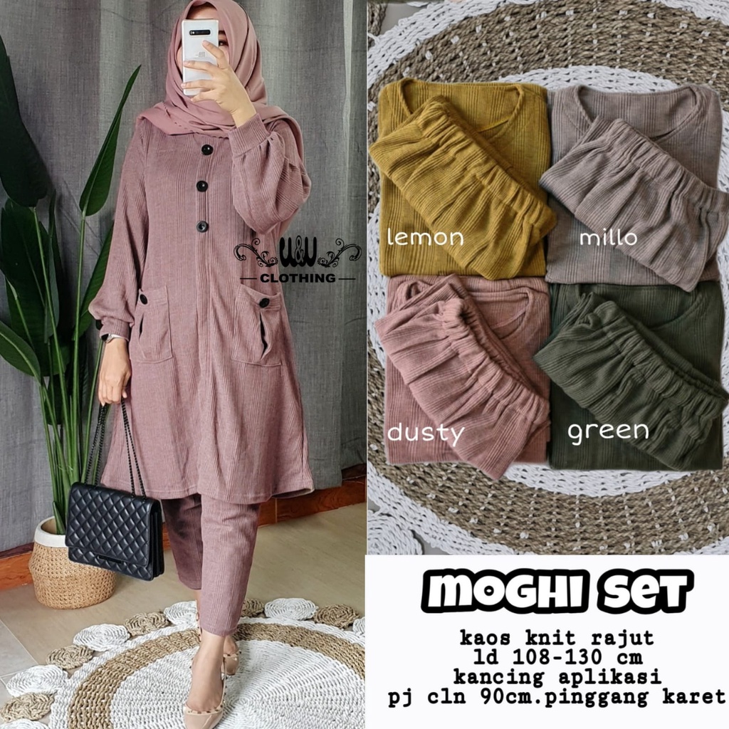 Setelan Tunik Panjang Polos Harian Kaos Knit Rajut Import Wanita Terbaru 2021 Jumbo Melar XL XXL Ld 