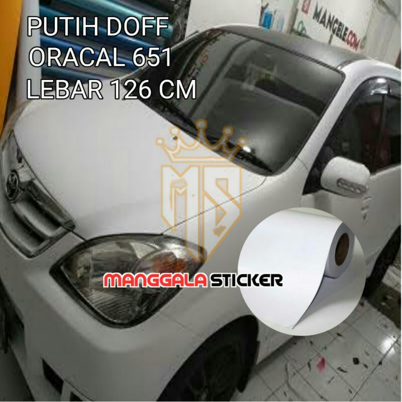 Stiker skotlet putih doff dan glosi oracal 651 skotlet mobil dan motor