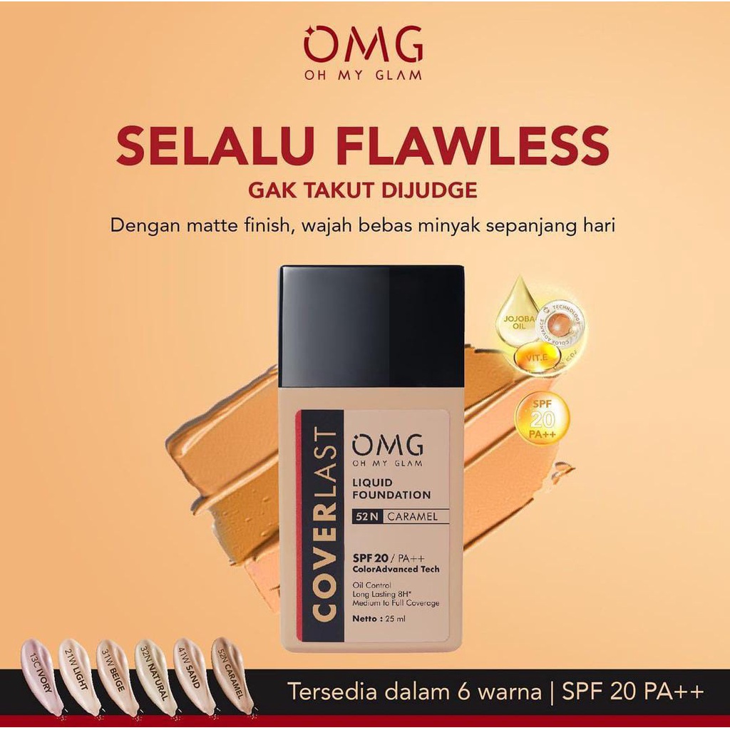 ❤ MEMEY ❤ OMG Oh My Glam Coverlast Liquid Foundation 25ml