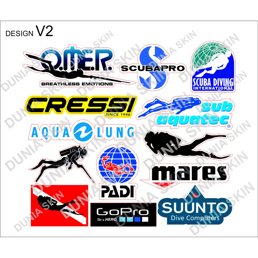 Stiker Rimowa Travel Label Design V2 Scuba Diving Dive Logo Mares Padi Scuba Pro Shopee Indonesia