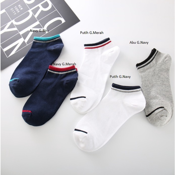 Kaos Kaki Pria Wanita Pendek Angkle One Line Cotton Socks SCH23