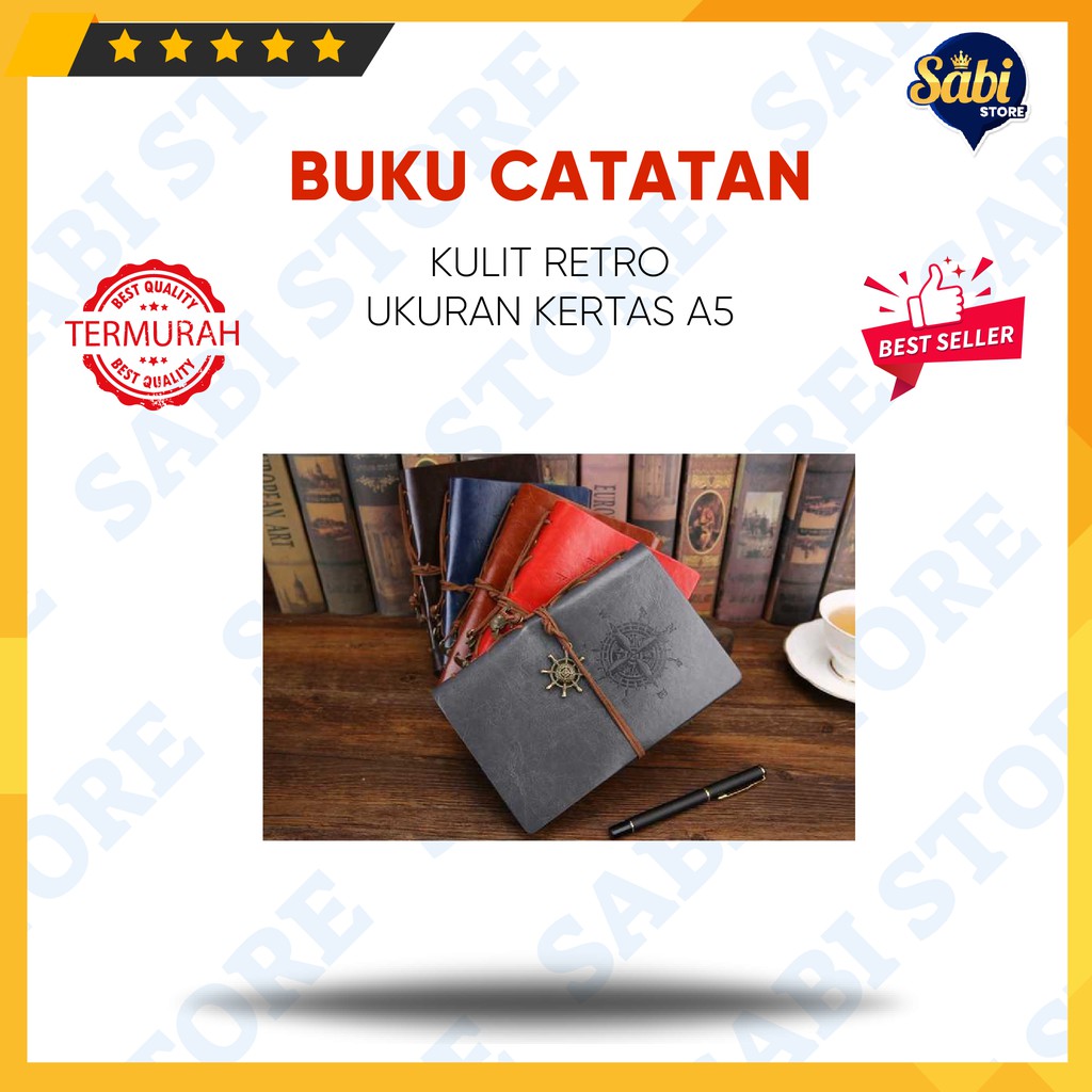 

BUKU CATATAN BINDER KULIT RETRO LEAF KERTAS A6 - COKLAT