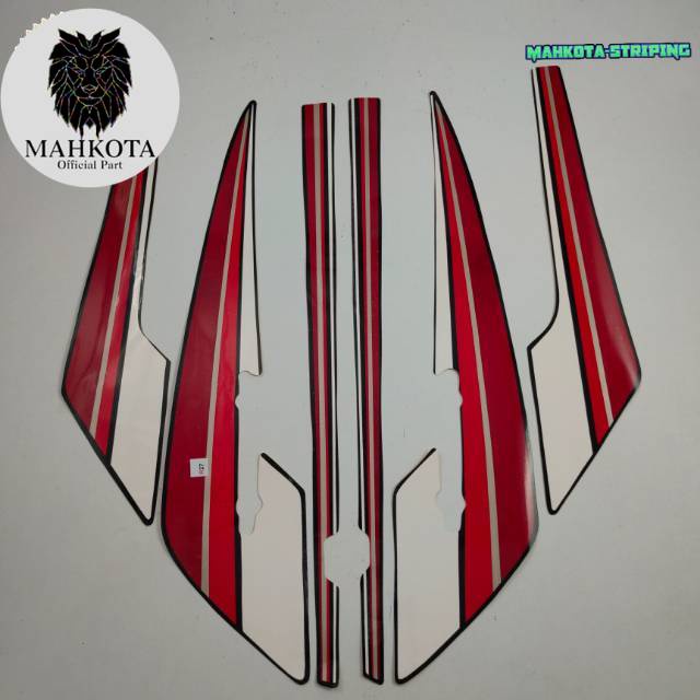 Striping Stiker Polet Sepeda Motor List honda gl pro 1985 hitam merah stiker list body standar berku
