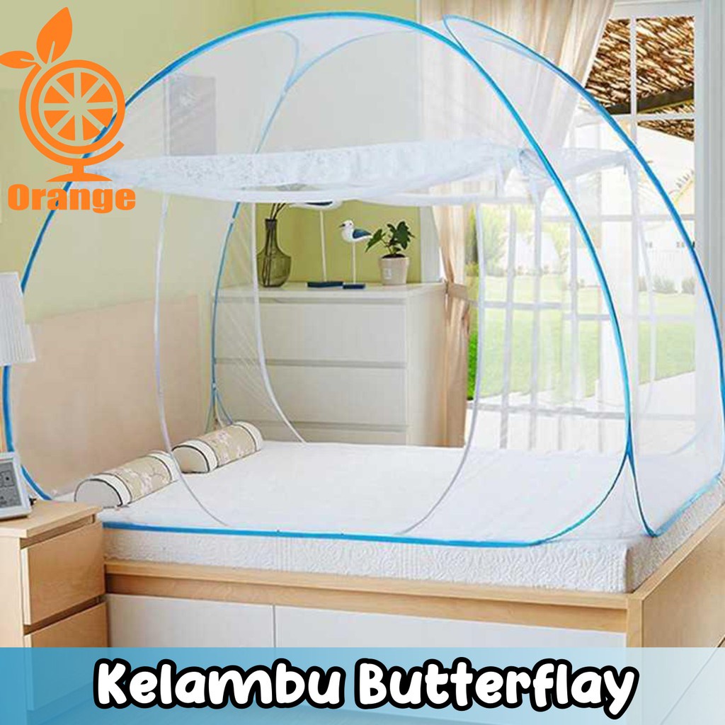 Kelambu Tidur Portable Kelambu Tempat Tidur Kelambu Butterfly Lipat Ukuran 180x200 &amp; 200x200CM Kelambu Tenda GOSHOP88