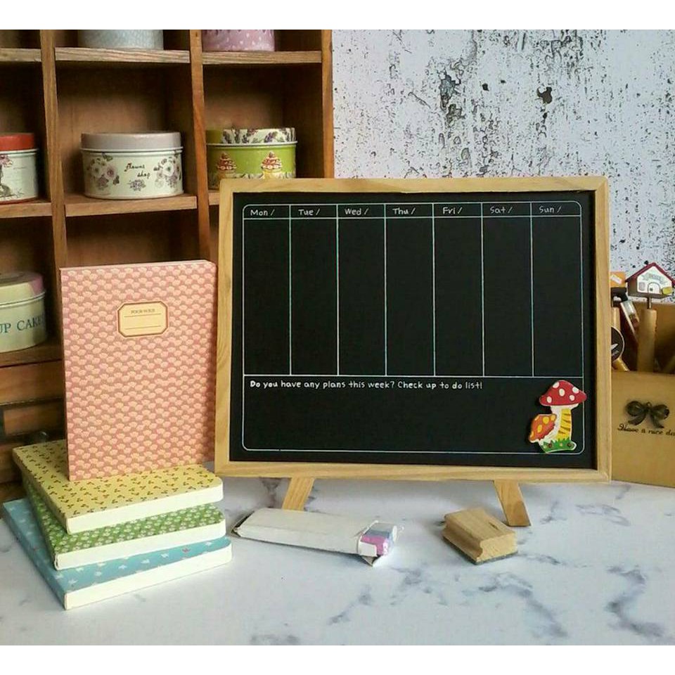 

Papan Tulis Hitam Bahan Kayu, Lengkap dengan Kapur dan Penghapus, Pilihan Model yang Beragam blackboard cafeboard