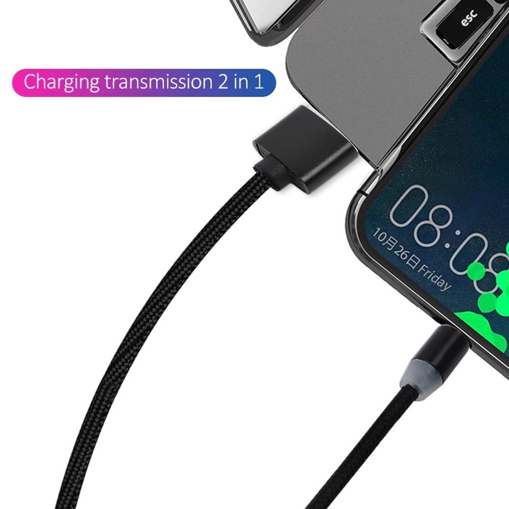 3 in 1 Kabel Data / Charger Magnetik Fast Charging Tipe-C / Micro USB 3A