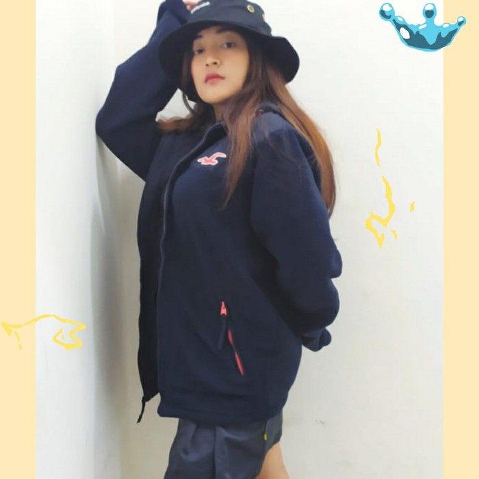 Jacket "HOLISTER blue navy" superior quality c59 - Biru