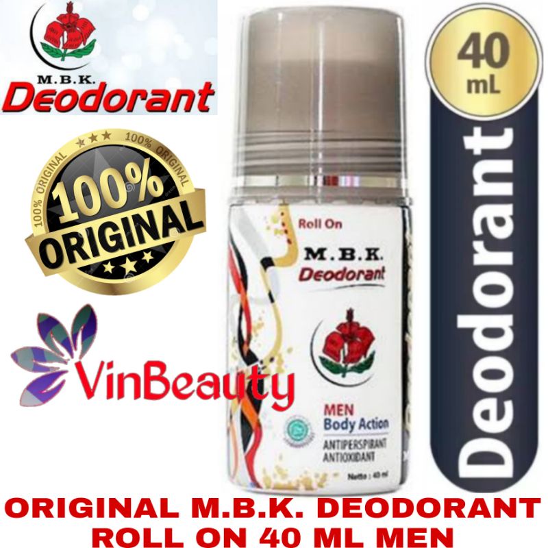 ORIGINAL M.B.K. DEODORANT ROLL ON 40 ML / DEODORANT MBK ROLL ON 40ML MEN HITAM