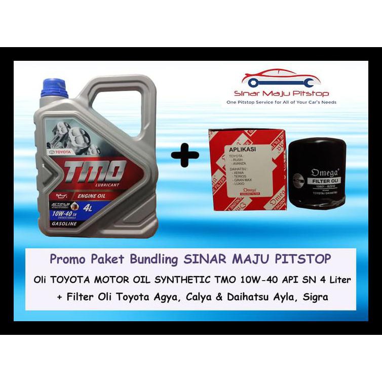 Bundling Oli Mobil Toyota Motor Oil TMO 10W-40 & Filter Oli CALYA PROMO SPECIAL