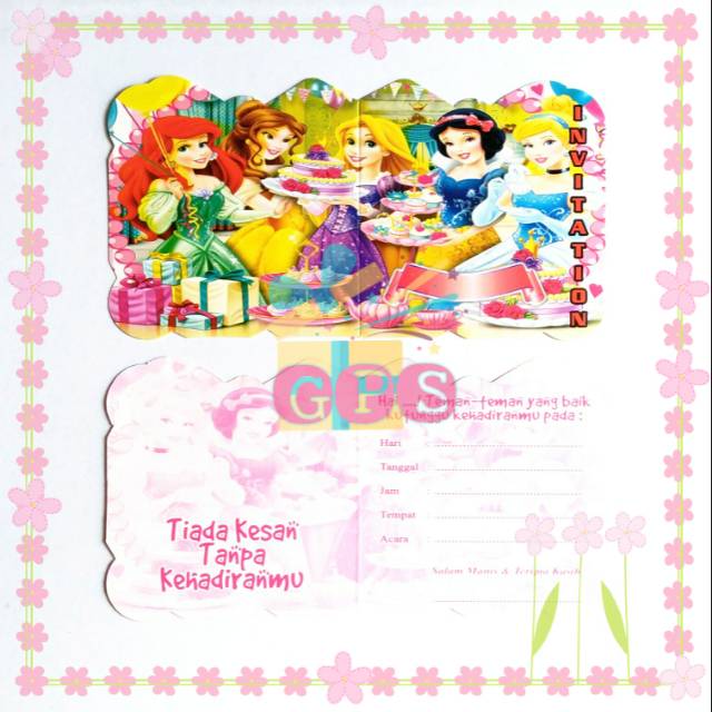 Undangan Lipat UNICORN LOL PRINCESS Ultah Ulang Tahun Anak