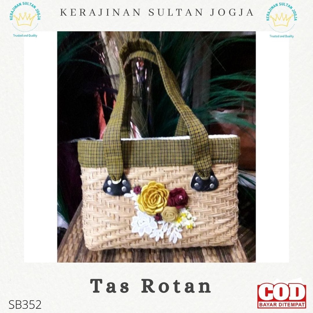 TAS ROTAN LURIK HAND BAG DAN SLEMPANG TAS WANITA PESTA UNIK KHAS JOGJA