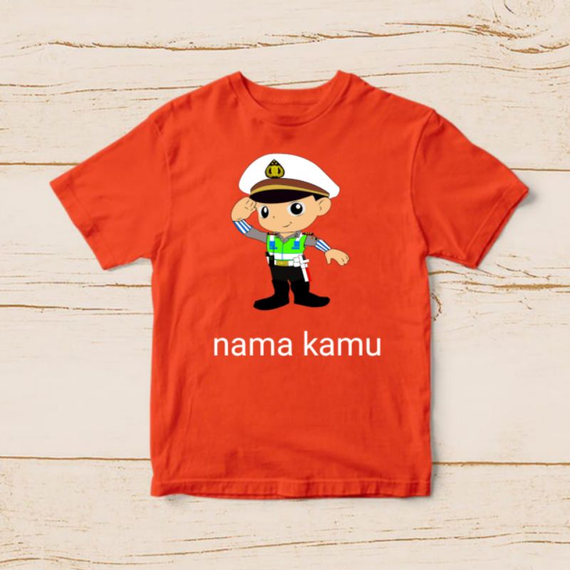 baju anak karakter / kaos anak gambar polisi