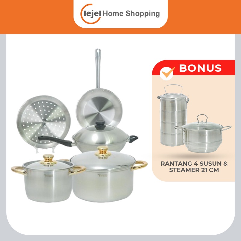 Premium (Mount) Golden Flying Fish Stainless Steel 15Pcs - Lejel Home Shopping