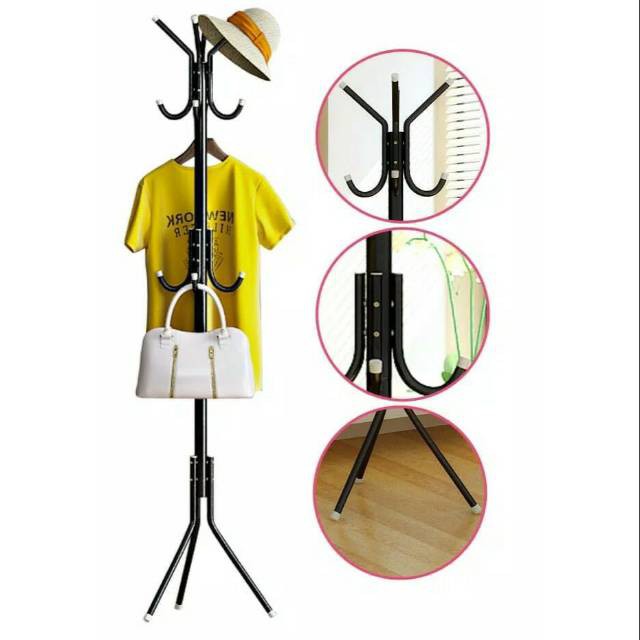 PRODUK TERLARIS Stand Hanger COATRACK Gantungan Jaket/Baju,Topi Stand Hanger Multifungsi COD