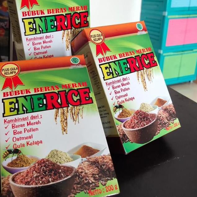 

『Launching』 Minuman Beras Merah Instan ENERICE Plus Oatmeal Bee Pollen - Minuman Bubuk Diet 200 gr