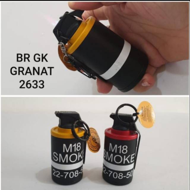 Korek Api Gas Unik Model Granat Smoke Bom M18 - Mancis Unik