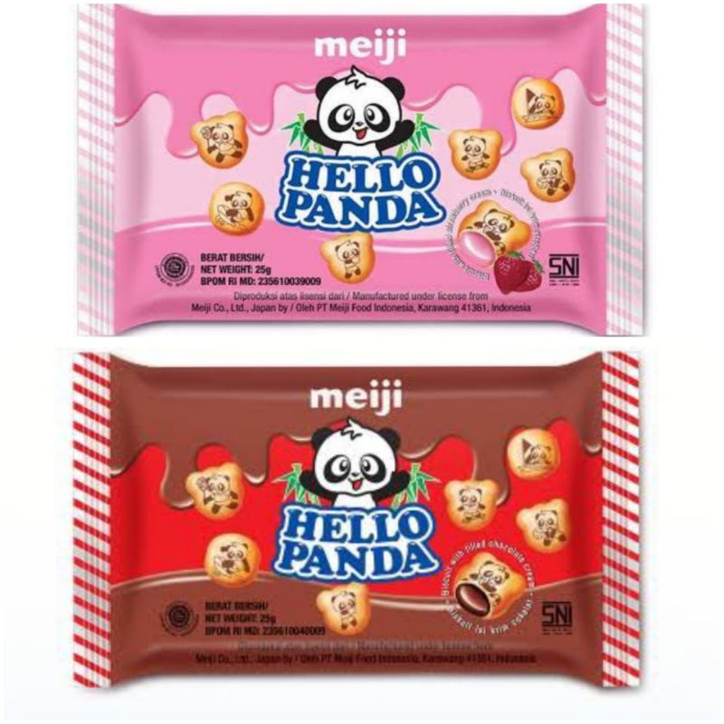 

Meiji Hello Panda Biskuit Krim Cokelat / Strawberry 25 Gram