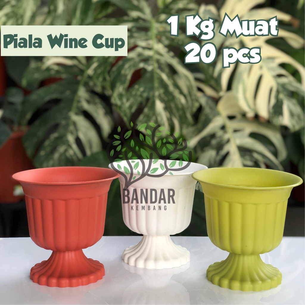 Pot Piala Wine Warna Warni Pot Besar Unik Bahan Plastik Tanaman Hias Bunga Pot Tinggi Cantik