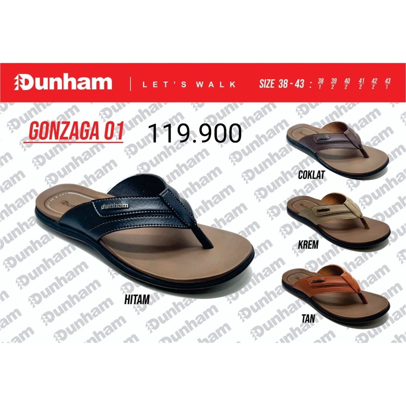 Sandal Jepit Kulit Sandal Kalep Pria Sandal Dunham Gonzaga 01 Terbaru