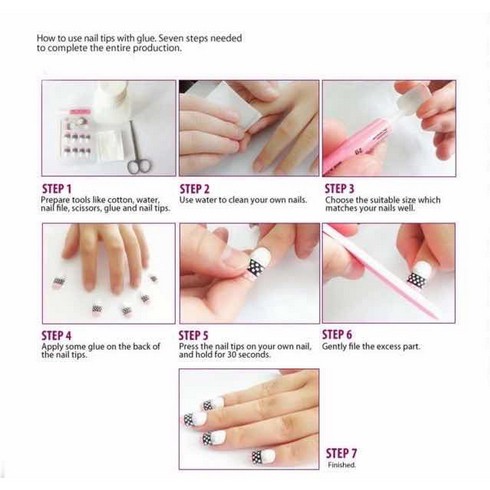 Kuku Palsu 24 pcs Fake Nails Nailart Stiker Kuku Waterproof Tahan Lama 156